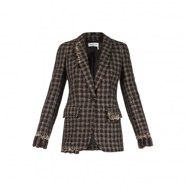 Sonia Rykiel Tweed Jacket With Safety Pin Embellishment