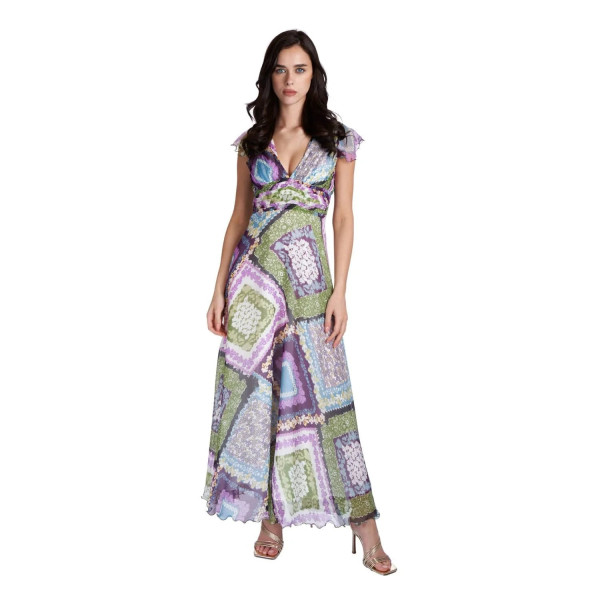 Sofia Tsereteli Dress In Floral Pattern Silk Crepon