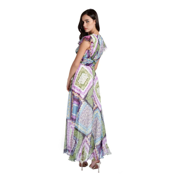 Sofia Tsereteli Dress In Floral Pattern Silk Crepon