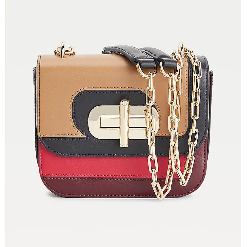 Tommy Hilfiger Turn Lock Small Leather Crossover Bag