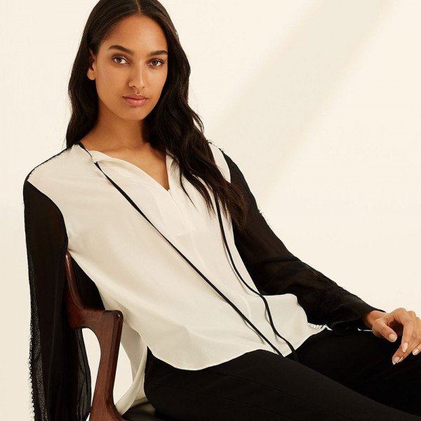 Amanda Wakeley Lace Detail Silk Shirt