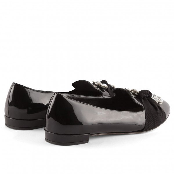 Miu Miu Patent Loafers With Crystal Embellishments