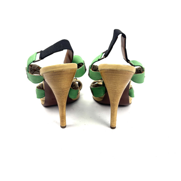 Lanvin Braided  Wooden Heel Sandals