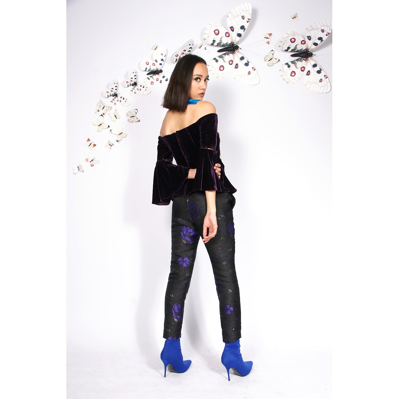 Syra J Cigarette Trousers With Flower Print