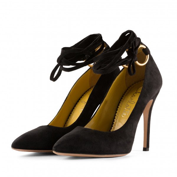 Charlotte Olympia Sabine Suede Wrap Pumps