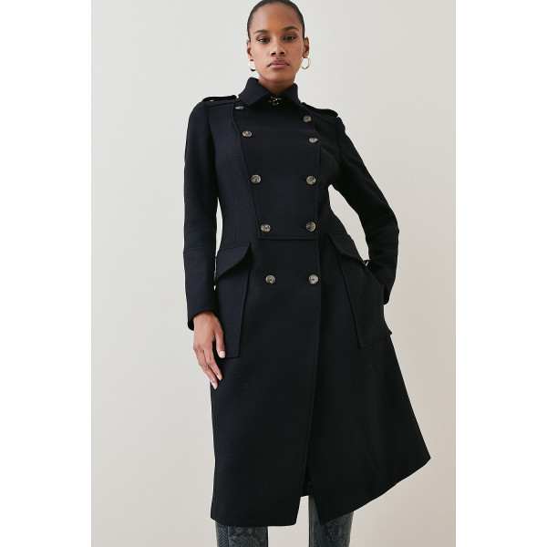 Karen Millen Italian Wool Military Coat