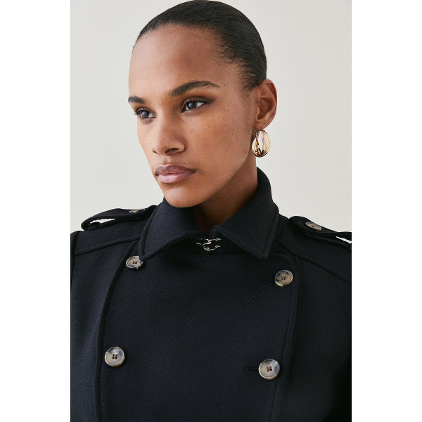 Karen Millen Italian Wool Military Coat