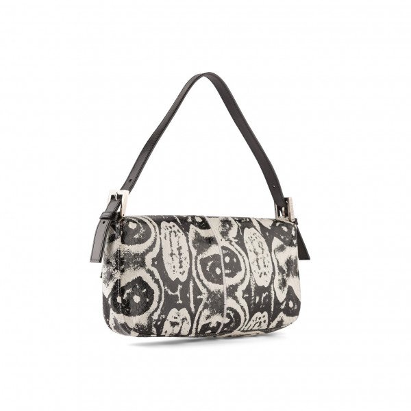 Fendi Printed Bag With Green Stone Clasp