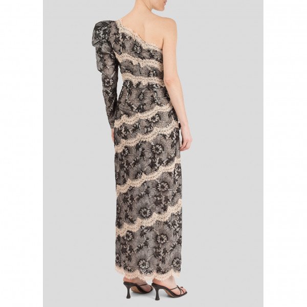 Alessandra Rich One Shoulder Lace Gown