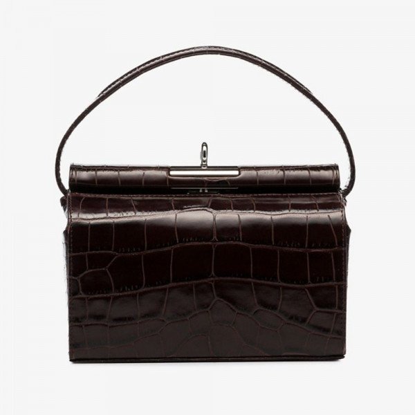 gu_de Croc Embossed Leather Bag