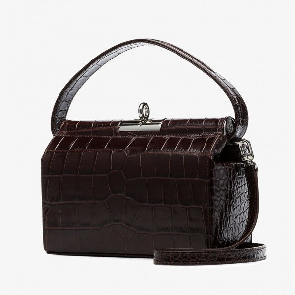 gu_de Croc Embossed Leather Bag