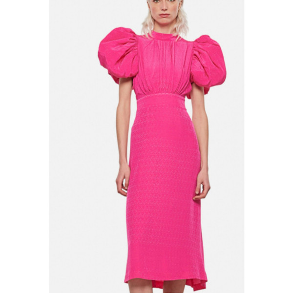 ROTATE Birger Christensen Puff Sleeved Dress