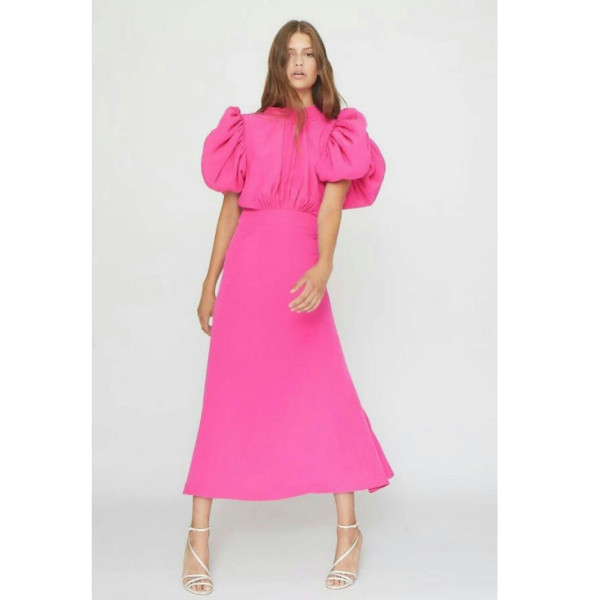ROTATE Birger Christensen Puff Sleeved Dress