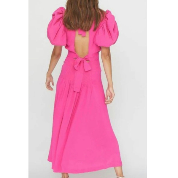 ROTATE Birger Christensen Puff Sleeved Dress