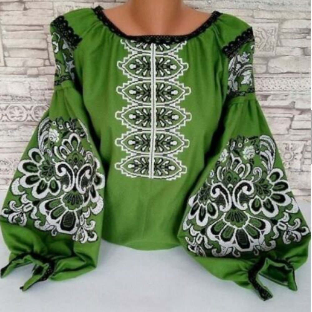 Stand With Ukraine Embroidered Bohemian Vyshyvanka Blouse