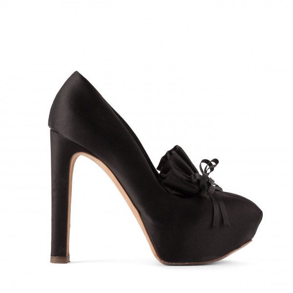 Rent Buy Rupert Sanderson Satin Platform Pumps With Bow Detail