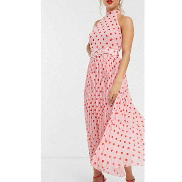 Style Cheat Luisa Halter Neck Polka Dot Dress