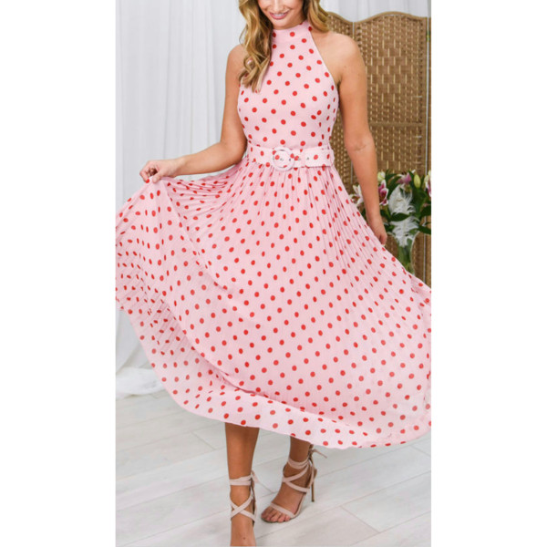 Style Cheat Luisa Halter Neck Polka Dot Dress