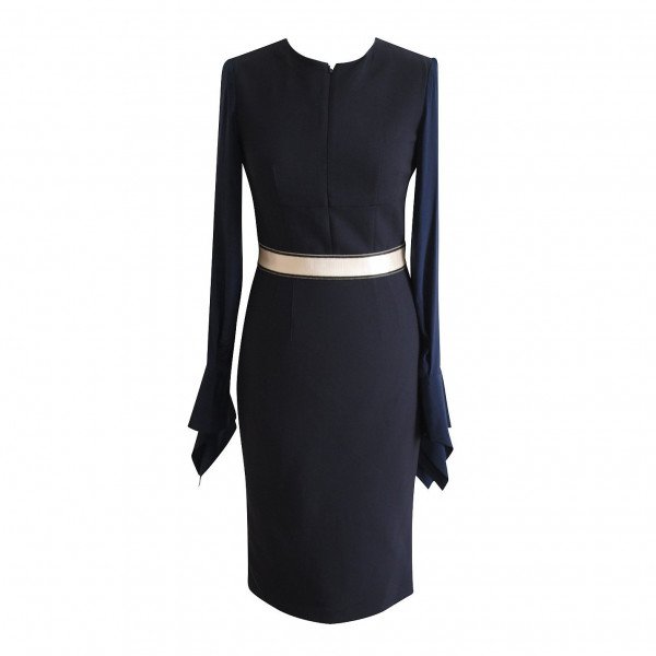 Amanda Wakeley Sculpted Chiffon-Sleeve Dress