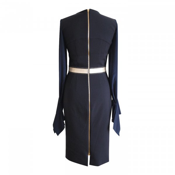 Amanda Wakeley Sculpted Chiffon-Sleeve Dress