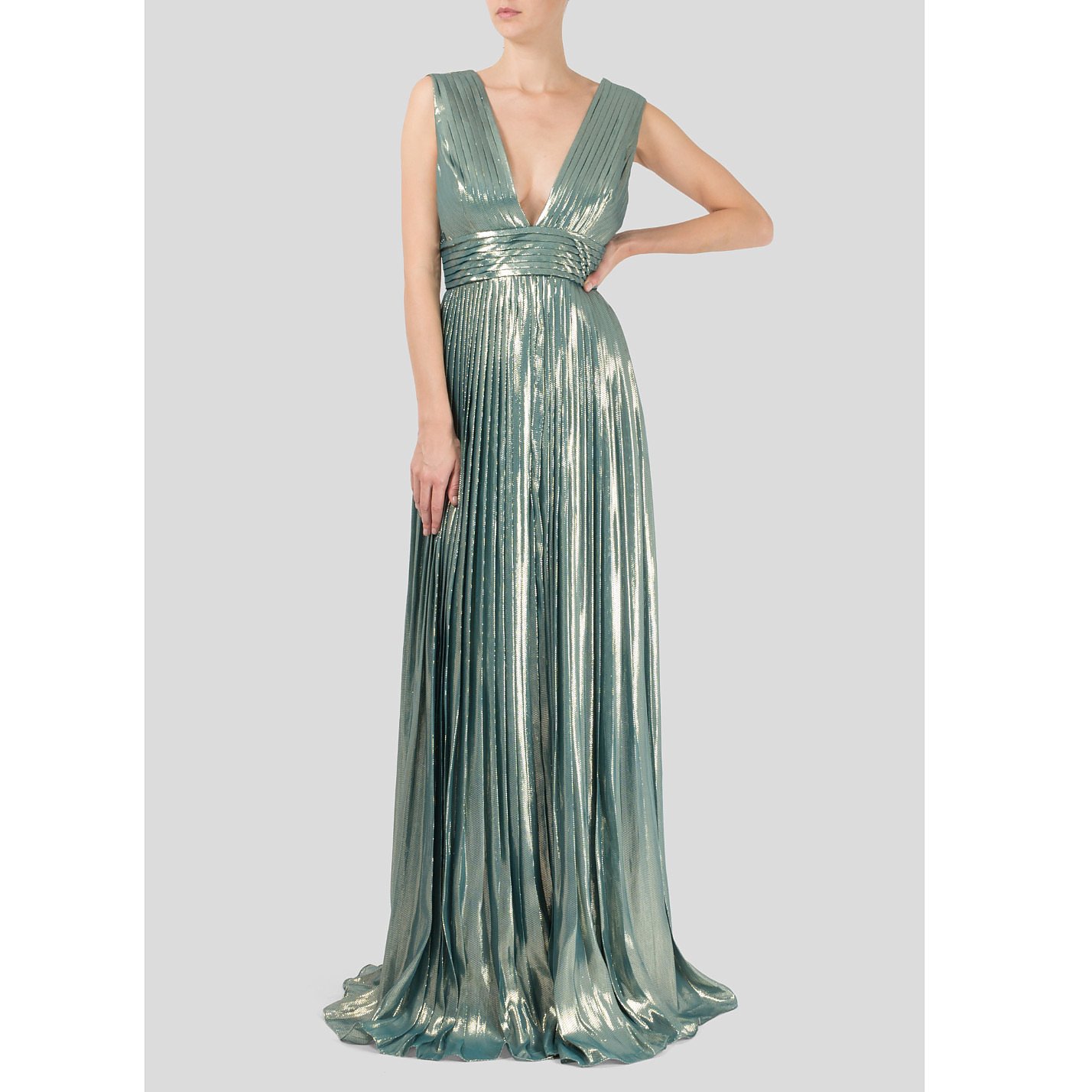 metallic silk dress