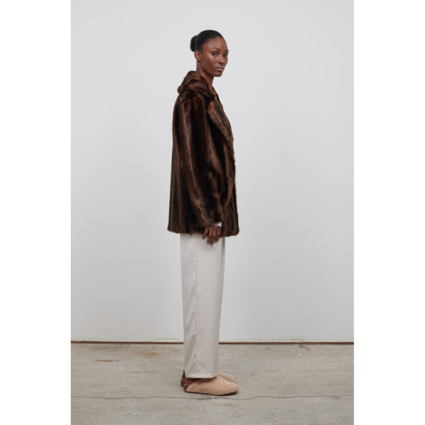 Jakke Heather Faux Fur Coat Chocolate