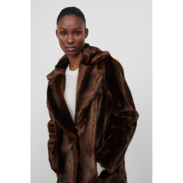 Jakke Heather Faux Fur Coat Chocolate