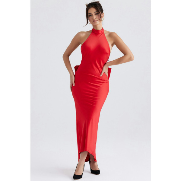 HOUSE OF CB Ilaria Bow Halter Dress