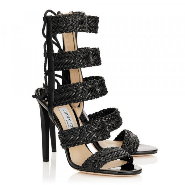 Jimmy Choo Lima Braided Leather Sandals