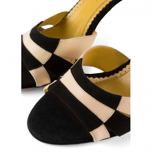 Charlotte Olympia Monochrome Panelled Sandals