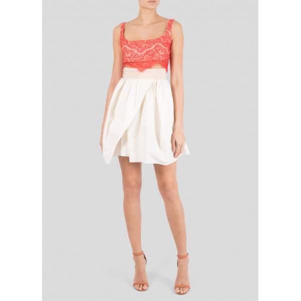 Carven Lace Top And Mini Skirt Two Piece