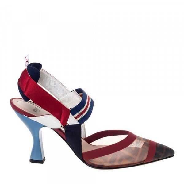 Rent Buy Fendi Colibri Multicolour FF Print Slingback Pumps MY