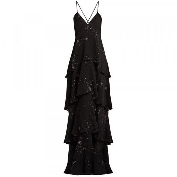 Black maxi dress with stars cheap