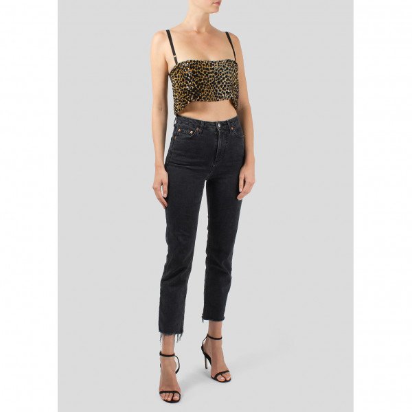 DOLCE & GABBANA Sequined Leopard Print Bandeau