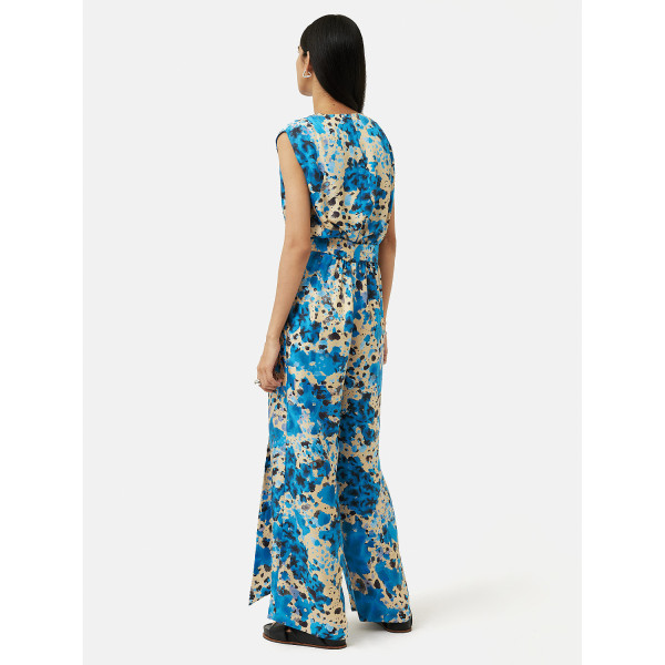 Jigsaw Clouded Leopard Silk Jumpsuit