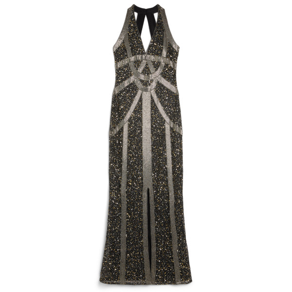 Rent Buy Karen Millen Crystal Embellished Halter Woven Maxi