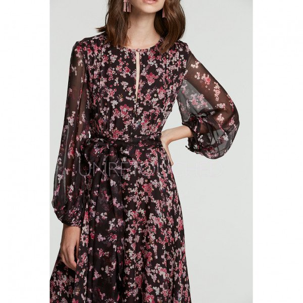 Beulah Nandita Romantic Floral Chiffon Dress