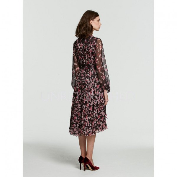 Beulah Nandita Romantic Floral Chiffon Dress