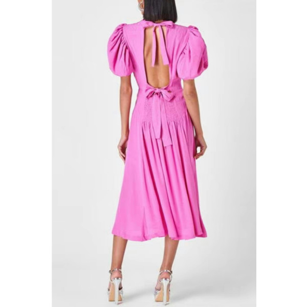 ROTATE Birger Christensen Noon Puff Sleeved Dress