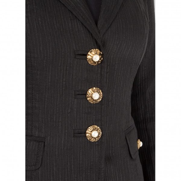 DOLCE & GABBANA Ribbed Blazer With Faux Pearl Buttons