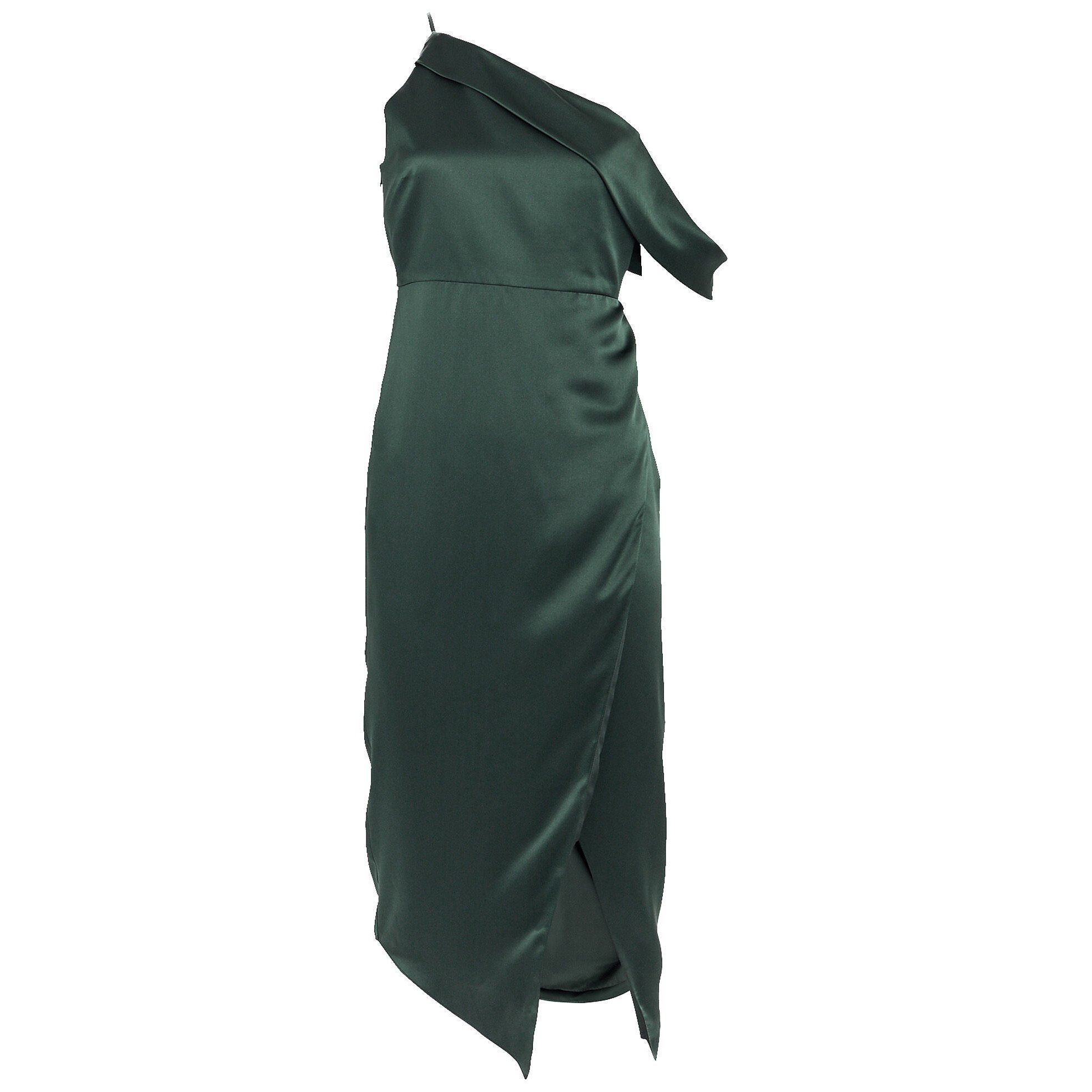 Michelle Mason One-Shoulder Draped Silk Dress