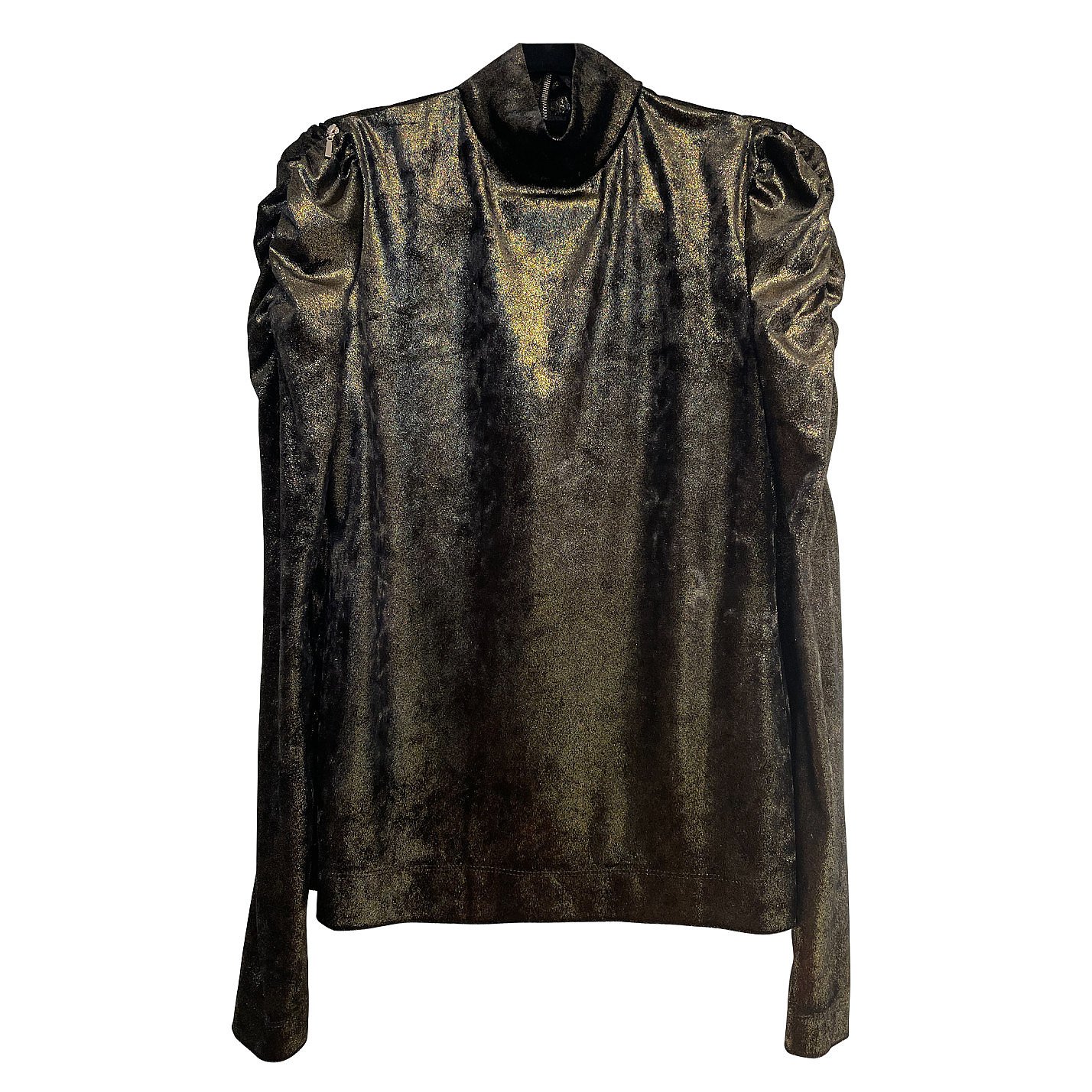 LaMetamorphose Eminance Metallic Velvet Blouse