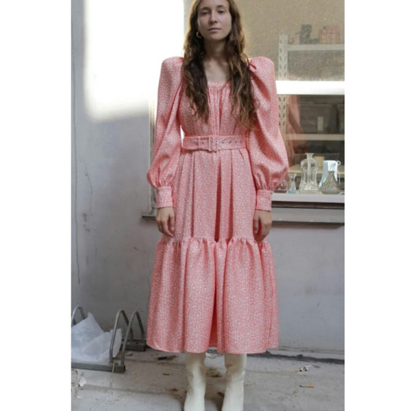 Mr Larkin Ode Dress In Pink Jacquard