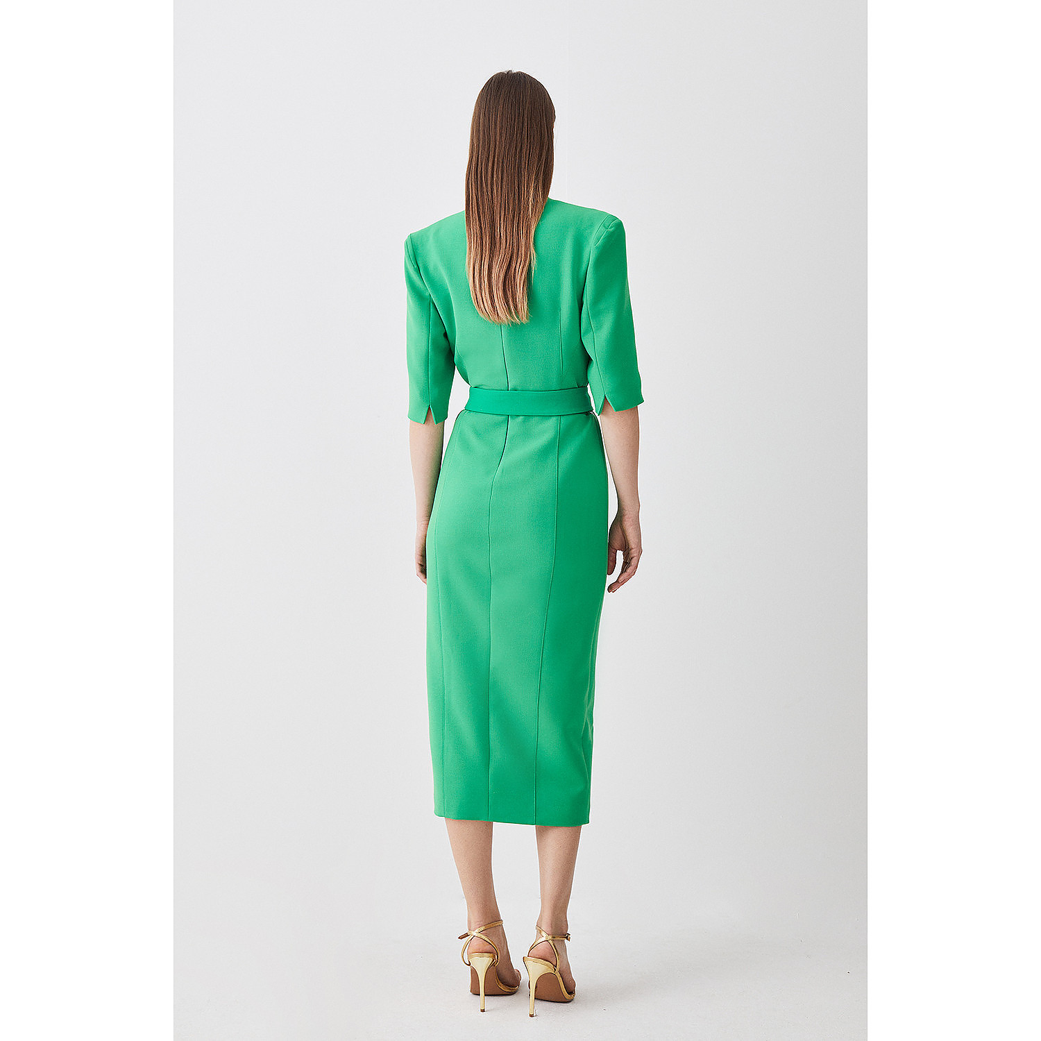 Karen Millen Compact Stretch Lace Up Forever Midi Dress