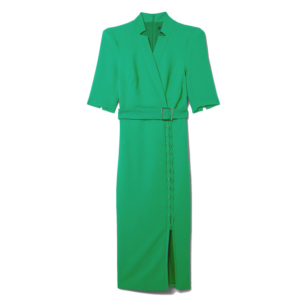 Karen Millen Compact Stretch Lace Up Forever Midi Dress