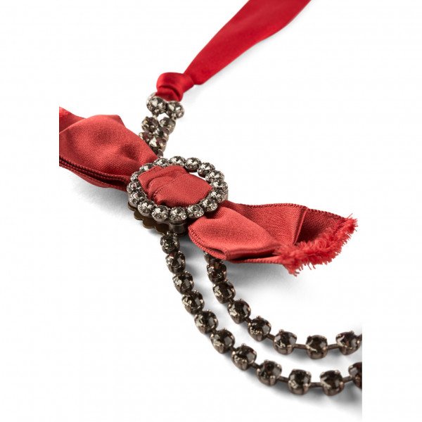 Lanvin Ribbon And Crystal Necklace