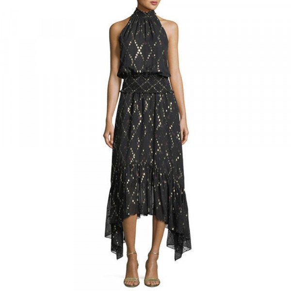 Rent Buy A.L.C. Shirred Printed Metfil Coup Silk Blend Midi Dress