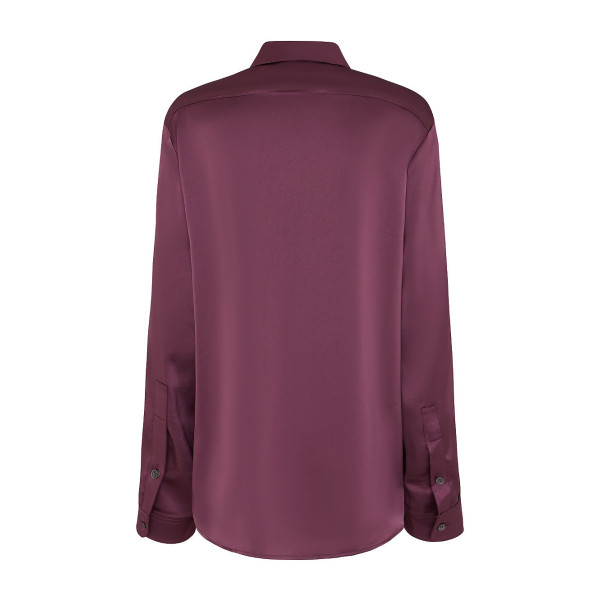 Serena Bute The Boyfriend Shirt - Prune Purple Plant Based Satin