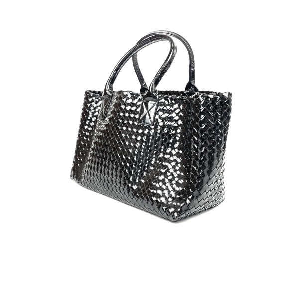 Bottega Veneta Bottega Veneta Tote Bag in Black Intrecciato Patent Leather