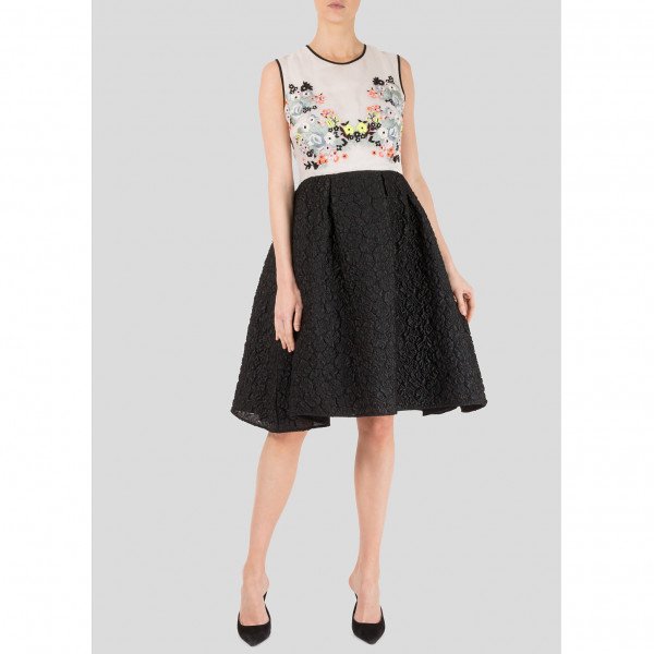 Erdem Faris Embroidered Organza & Jacquard Dress